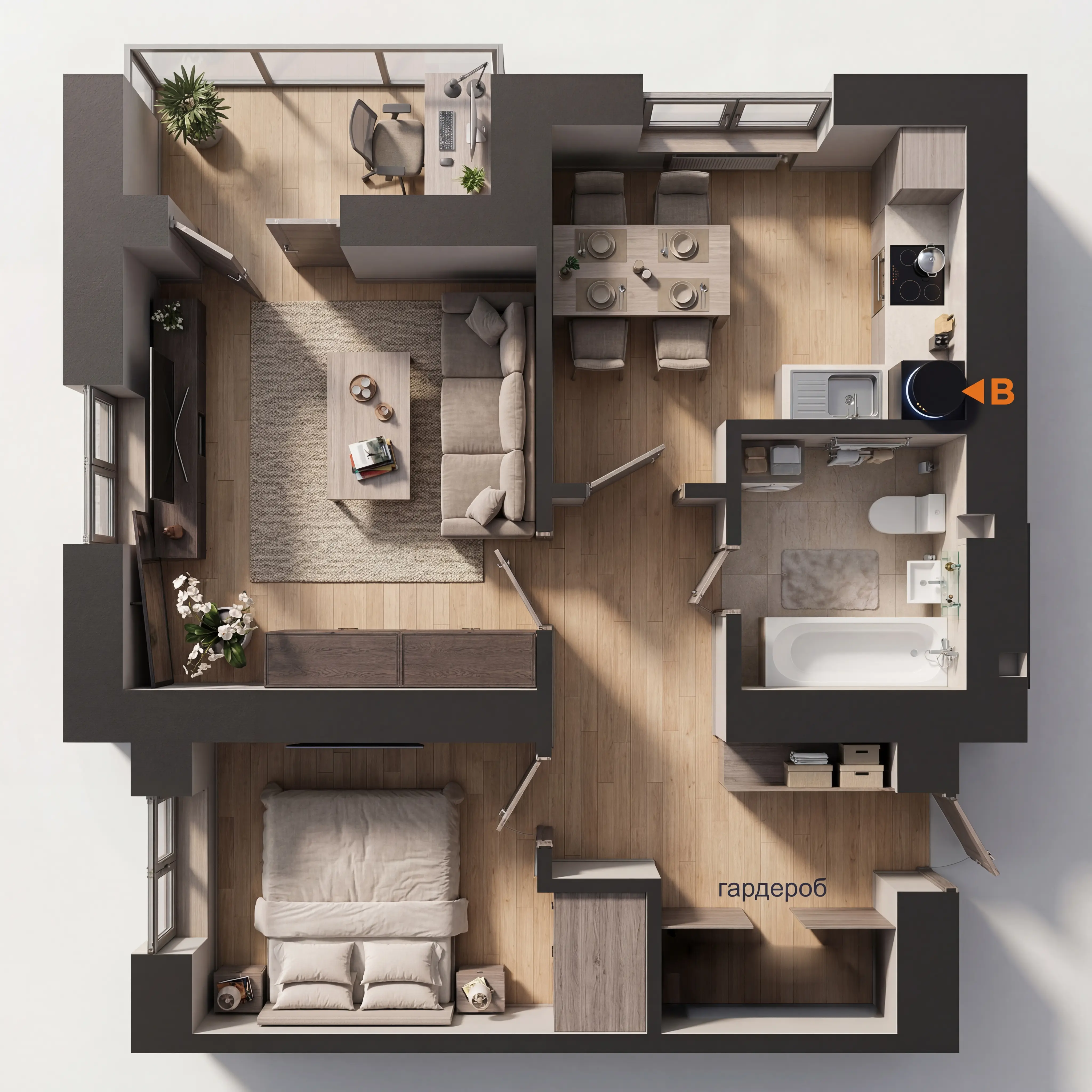 2-кімнатна квартира 51–58 м²