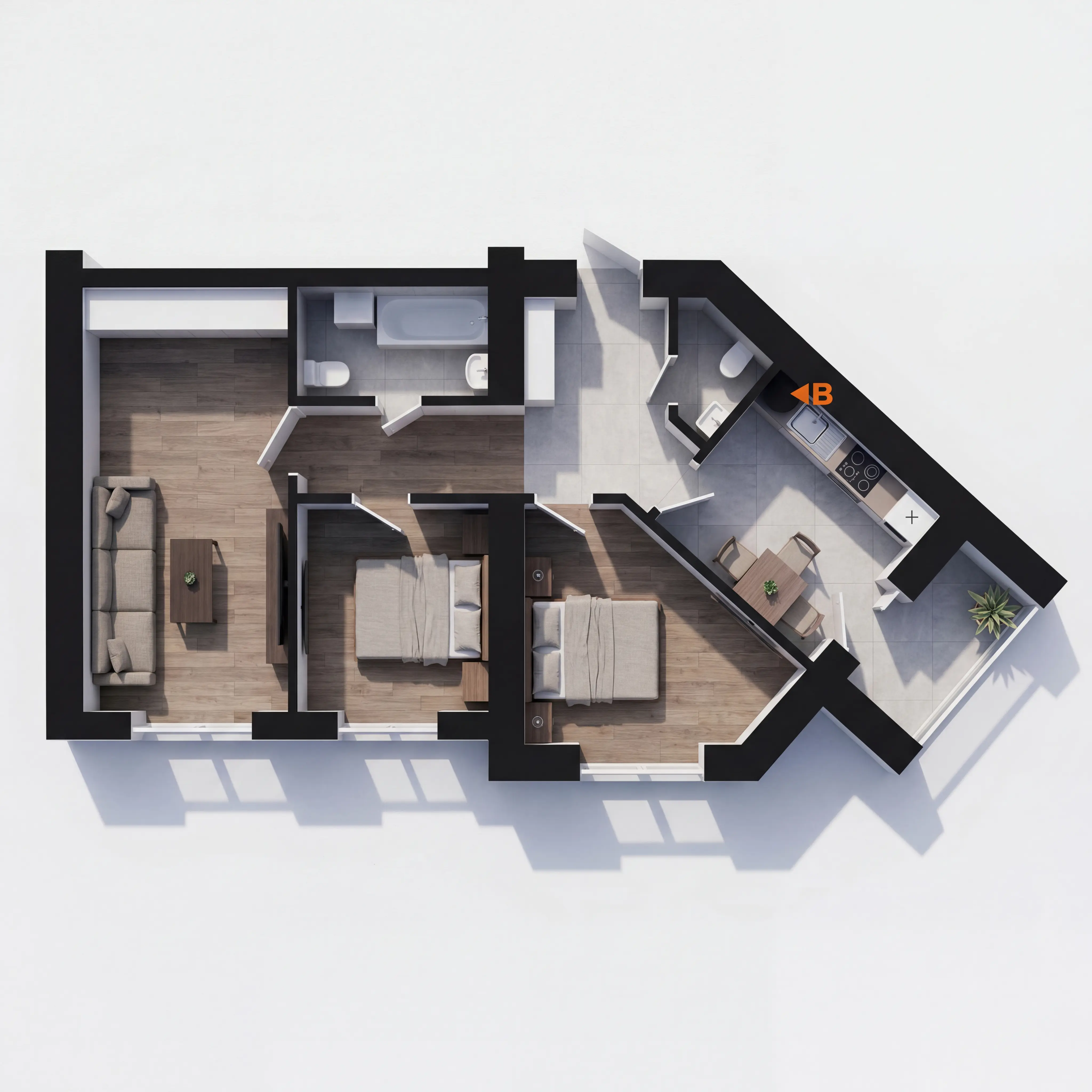 3-кімнатна квартира 63–66 м²